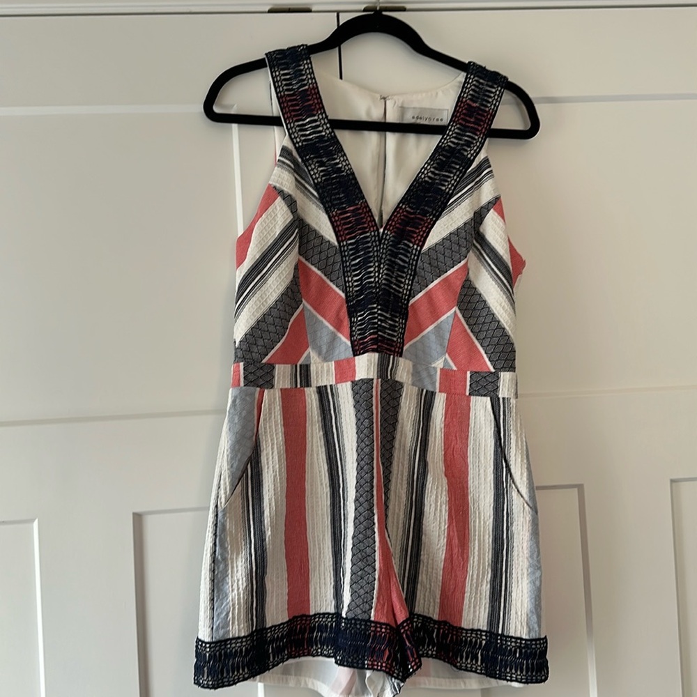 Sleeveless v-neck romper